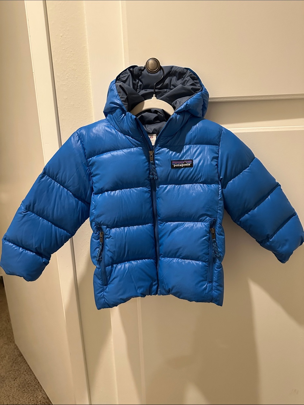 Patagonia Kids 3T Blue Hooded Down Puffer Jacket - worn twice - like new ❗️